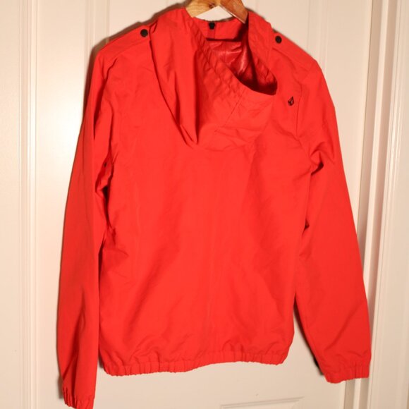 Volcom woman's neon orange rain jacket windbreaker Size L - Picture 4 of 4